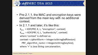 ESAPI Crypto Changes by Kevin Wall