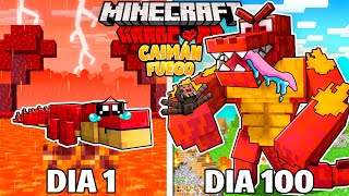 ⚪ SOBREVIVÍ 100 Días SIENDO UN CAIMÁN DE FUEGO en Minecraft HARDCORE #caiman #minecraft #fuego