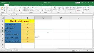 Excel Tutorial how to get tick marks in excel how to insert tick mark in excel Vision Academy