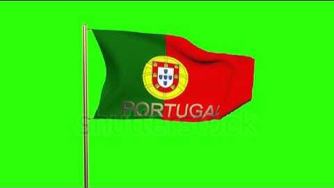 Portugal flag with title waving in the wind. Looping sun rises style. Animation loop Stock video by