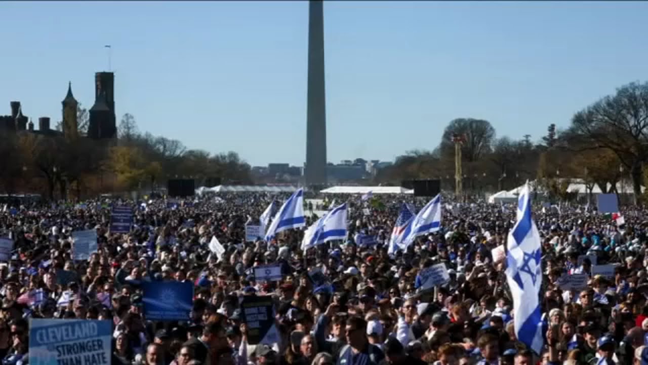Tens of thousands gather in DC for 'March for Israel' - YouTube