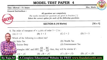 Class 10 ICSE First Semester Exam || Mathematics || Model Test Paper 4 ||