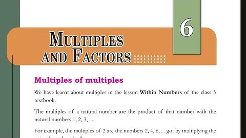 Class 6 maths chapter 6 multiples and factors questions answers|#maths#class6