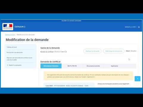 Expadon 2 - Saisie de la demande - Agrément