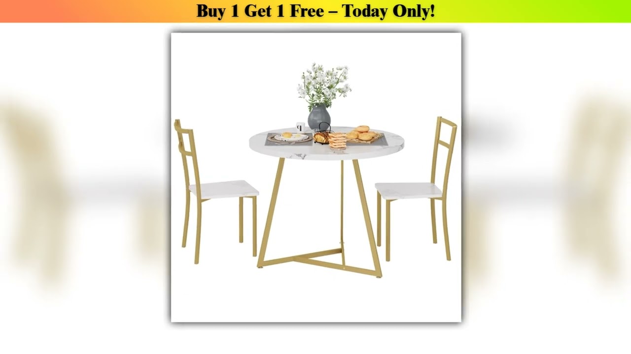 New Arrival Round Dining Table with Chairs Small Kitchen Table and Chairs Set 2 Breakfast Bar