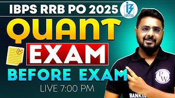 IBPS RRB PO Quant 2025 | IBPS RRB PO Quant Expected Paper -1 | Gramin Bank Quant | by Sumit Sir