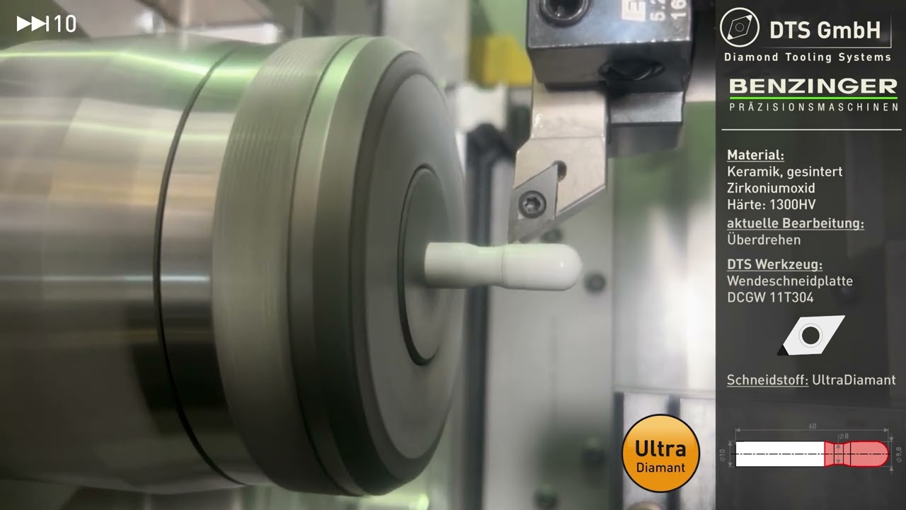 Bearbeitung von gesintertem Zirkoniumoxid | Machining of sintered zirconium oxide