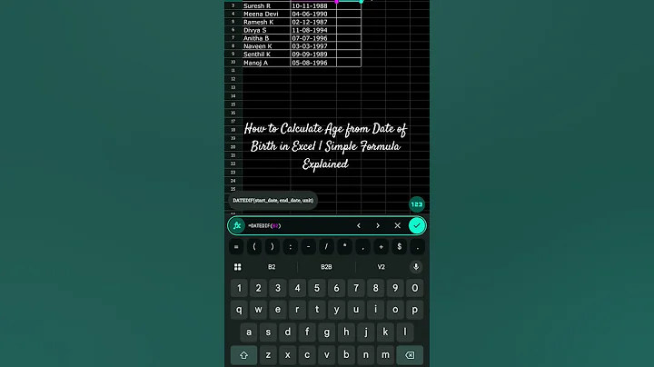 How to Calculate Age from Date of Birth in Excel | Simple Formula Explained #calculas #practicenotes
