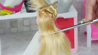 Asmr Hair Cut Sounds Barbie Dolls Hair Style Salon Tutorial Temple Undercut Inner Color Pink