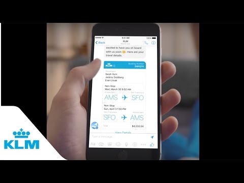 KLM booking confirmation on Messenger