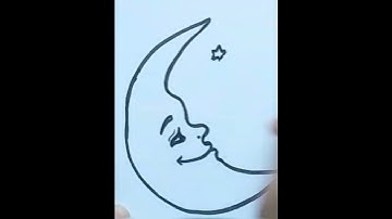 Draw Crescent Moon easy drawing/#inshort #viral #easy #drawing #cute #crescent #moon/Haa-Meem 4sci