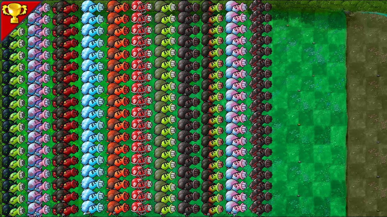 Super Large Map All Ultimate Pea Plants VS 999Zombies-------Plants vs Zombies