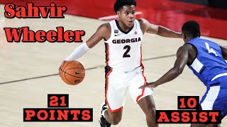 Sahvir Wheeler DROPS ANOTHER DOUBLE-DOUBLE Georgia Bulldogs 21 PTS 10 AST vs Jacksonville Dolphins