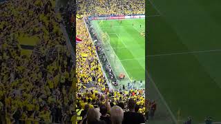 Siegesfeier der BVB Fans in Dortmund nach dem Champions League Spiel gegen Saint Germain Paris