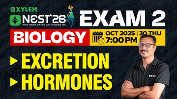 NEST 26 Exam 2 | Biology: Excretion | Hormones | Xylem NEST