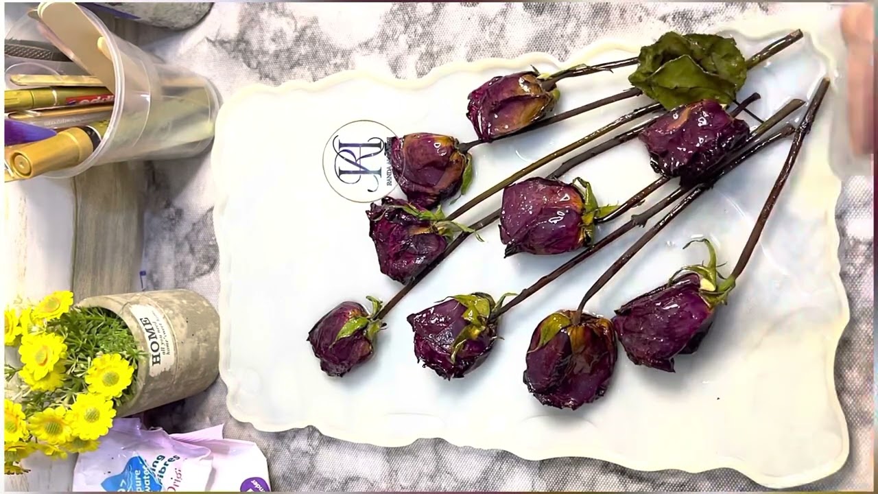 وردك يازارع الورد 🌹 طريقة عمل لوحة #ريزن بالورد 💐