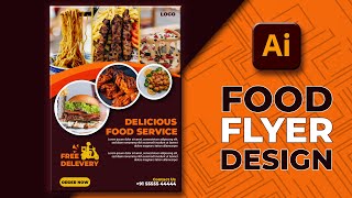 How to Design Food Restaurant Flyer / Poster in Illustrator