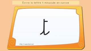 Ecriture la lettre t miniscule cursive