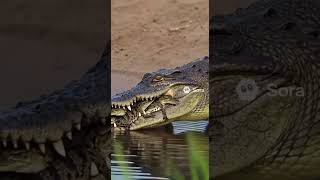 Mother Crocodile Carries Babies to Water – Amazing Nature Moment!
