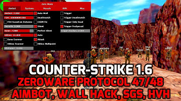 Counter-Strike 1.6 Cheat Menu Zeroware | AIMBOT, VISUALS, Kreedz, HVH | FREE CHEAT MENU