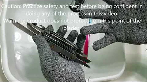 Snagshout Review of EN388 Cut Resistant Gloves by HiLoong Sports to clean a swiss army knife safely