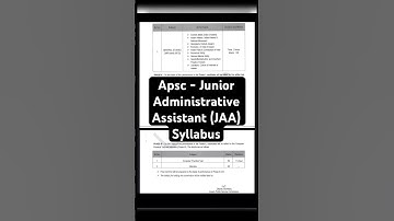 APSC JAA ( junior, administrative assistant) syllabus