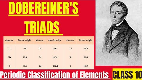 Dobereiner triads Class 10 / Law of triads | Periodic Classification of Elements Class 10