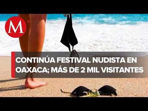 Segundo día del Festival Nudista en Zipolite en Oaxaca