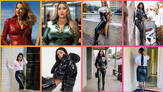 HOW TO STYLE BEAUTIFUL LEATHER LATEX SHINY DRESS 👗🥻🥻👗🥻#viralvideos