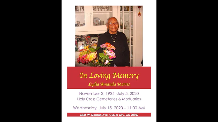 MOTHER LYDIA AMANDA MORRIS FUNERAL & MEMORIAL SERV...