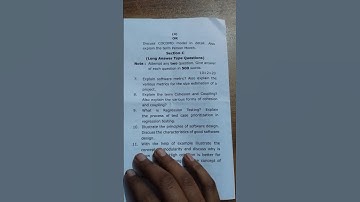 software engineering BCA 3rd semester || question paper # paper #BCA3rd semester #viralvideo #exam