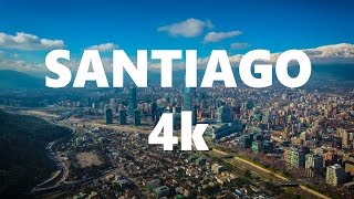SANTIAGO - CHILE. DJI Phantom 4 - Epic Drone Aerial Footage. Drone Flight Over The City in 4k.