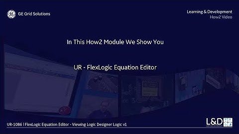 UR-1086 l FlexLogic Equation Editor Viewing Logic Designer Logic v1