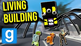 LIVING BUILDING INVADES CITY!!  (gmod nextbot) |SHOOTABIRDIE