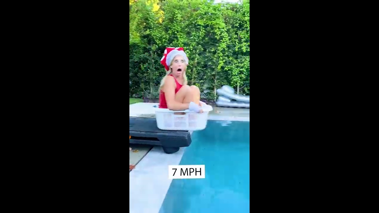 Mario Kart In Real Life but on a Treadmill over the Pool
