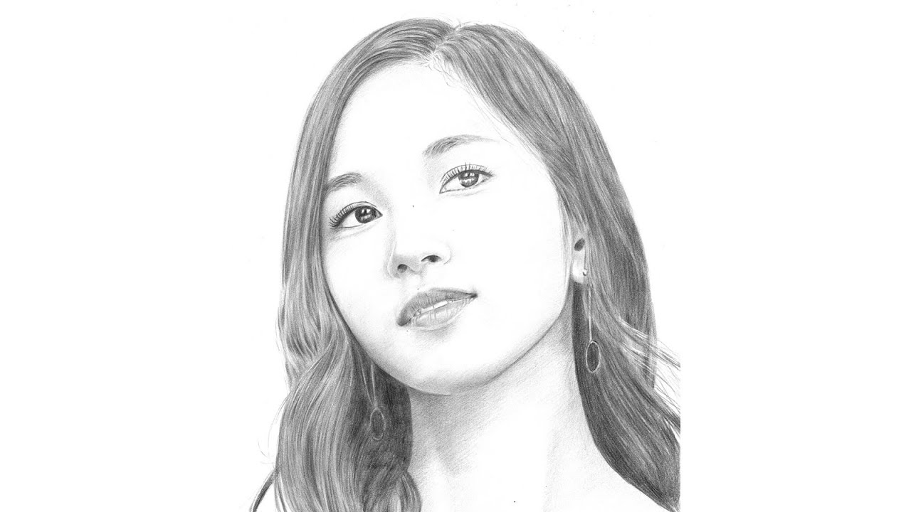 鉛筆画 Twiceのミナさん描いてみた Twice Youtube