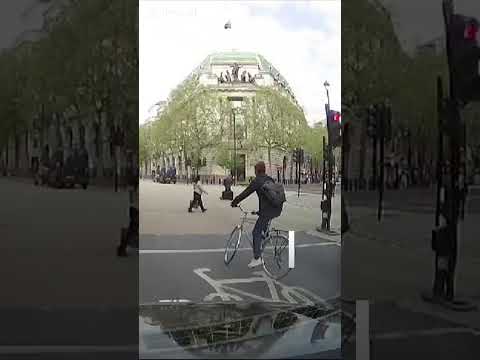 Dashcam captures military horses charging through London