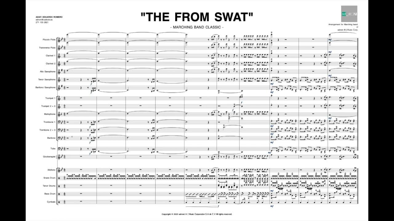 Theme From Swat "Arreglo para Marching band." Theme From Swat "Arreglo para Marching band."