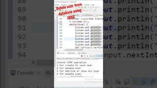 Delete user from database using JDBC || Delete operation using java | CURD project #short #ishor screenshot 1
