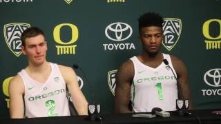 Casey Benson and Jordan Bell post Fresno State