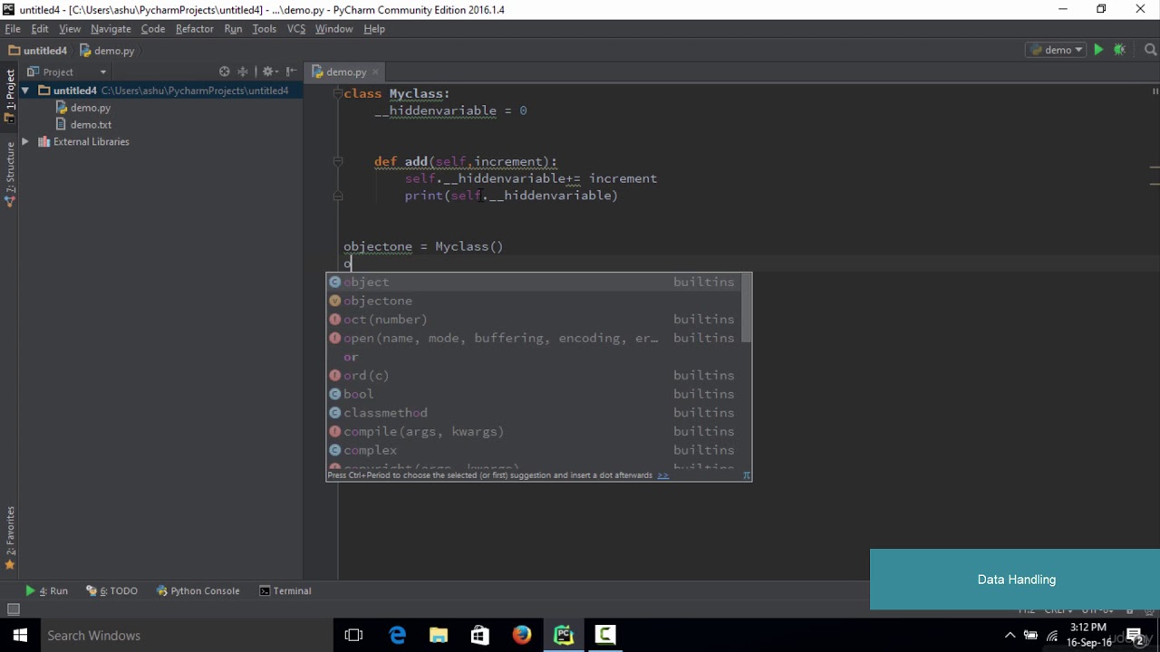 078 Data hiding in Python - YouTube