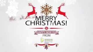 Christmas E Card - Merry Christmas with animated reindeers