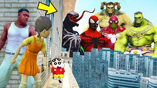 Franklin and Shinchan & Pinchan play HIDE AND KILL with Squid Game Doll In GTA 5