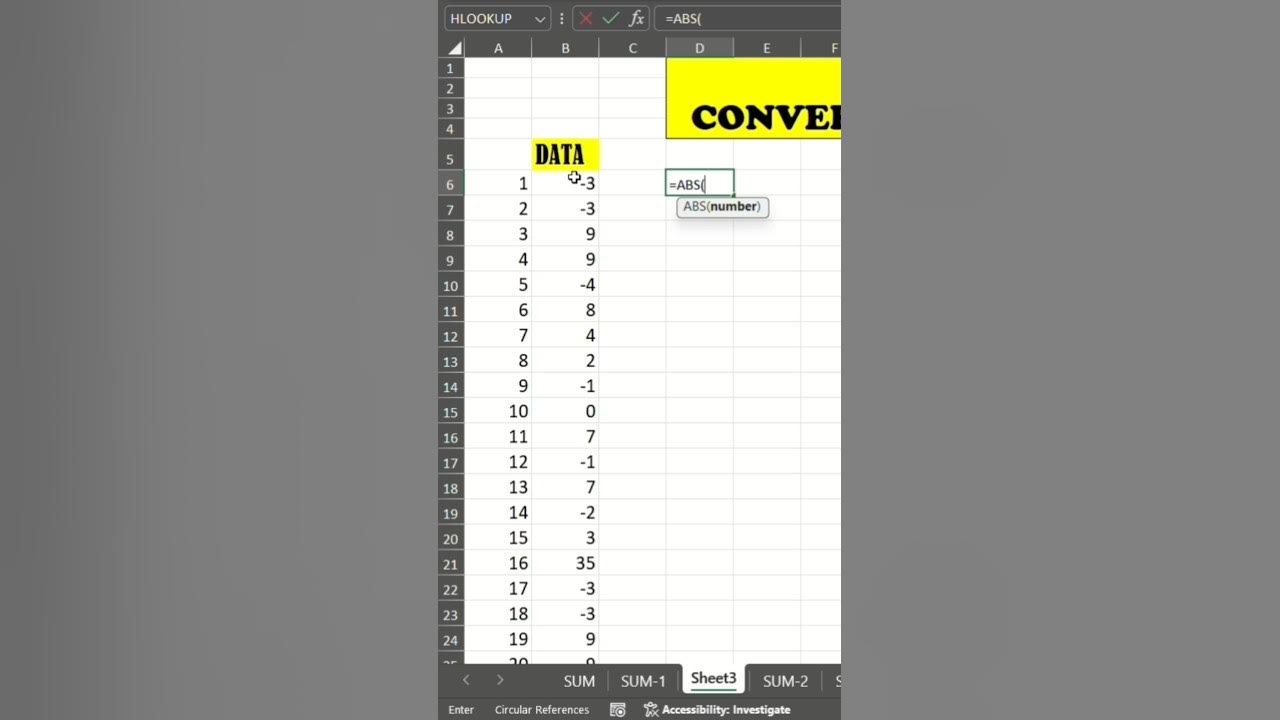 how-to-covert-negative-number-into-positive-in-excel-youtube