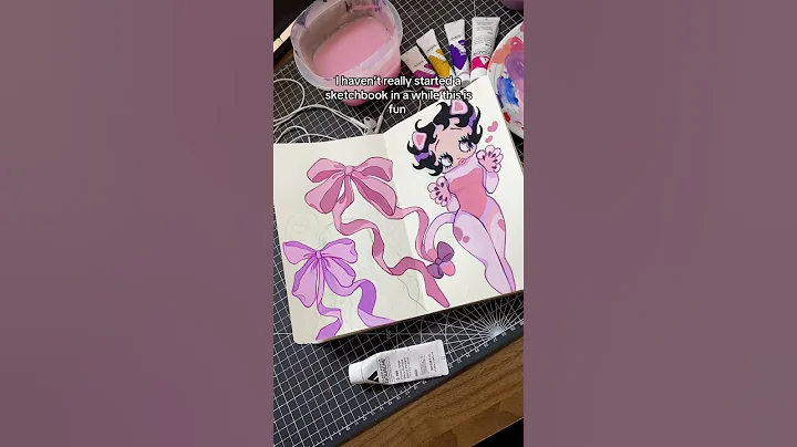 In my sketchbook era 💕 #art #sketchbook #gouache #painting #drawing #coquette #pinkaesthetic