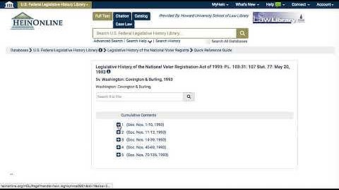 Find a "Federal Legislative History" using Public Law Numbers on HeinOnline