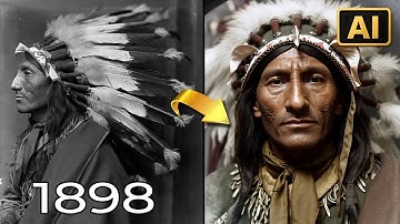 The LAST CHIEFS of the Great Plains reanimated with AI | Native American Portraits, 1898