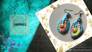 How to crochet simple and easy earrings with wool |Handmade earrings|simple earrings