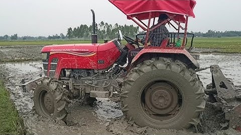 Mahindra yuvo tech Plus 575 di 4wd power test 💪ll Mahindra Gyrovator performance in deep mod