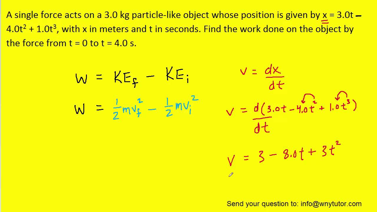 A Force Acts On A 3gm Particle A single force acts on a 3.0 kg particle-like object - YouTube